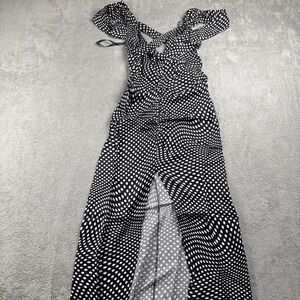NWT For Love & Lemons Women's Midi Polka Dot Dress Black + White Size Small